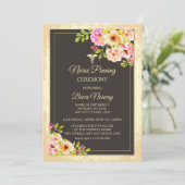 Blozende Bloemenvastpinning Ceremonie Kaart (Staand voorkant)