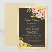 Blozende Bloemenvastpinning Ceremonie Kaart (Voorkant / Achterkant)