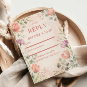 Blozende Bloemige Elegantie RSVP Kaartje