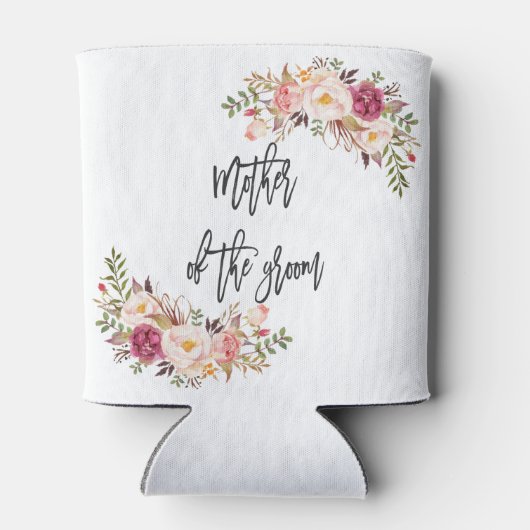 Blozende Bloemige Handgeschreven Moeder van de Bru Blikjeskoeler (Achterkant)