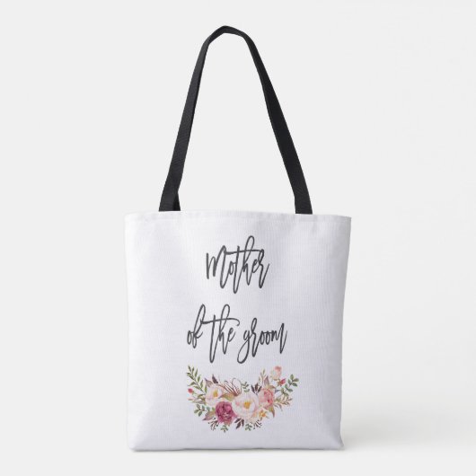 Blozende bloemige handgeschreven moeder van de bru draagtas (Achterkant)