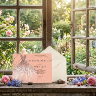 Blozende bloemige Quinceañera 15e verjaardag Briefkaart