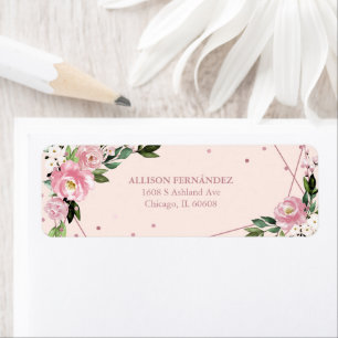 Blozende bloemige Quinceanera Etiket