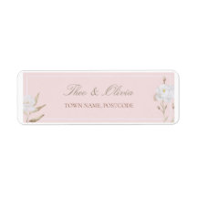 Blozende bloemige trouw retouradres sticker