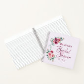 Blozende Burgundy Bloemencake Bruiloft Guest Notitieboek (Binnen)