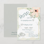 Blozende Echinacea Waterverf Bloemen RSVP Kaartje (Voorkant / Achterkant)