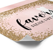 Blozende Glitter Bruidsjurk Bruiloft Favorieten Poster (Hoek)