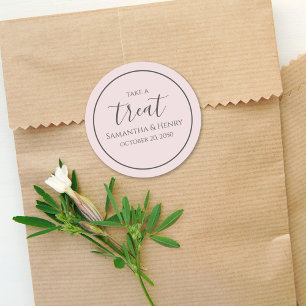 Blozende Huwelijk Simpele Calligrafie Script Behan Ronde Sticker