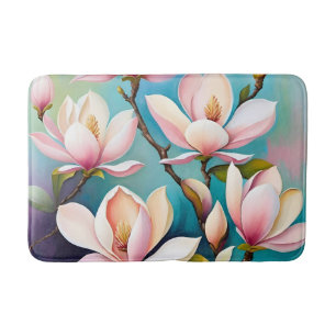 Blozende magnolia bloemen badmat