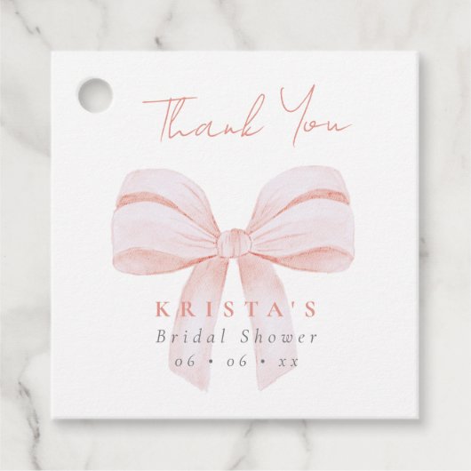 Blozende Oversized Strik Bruiloft Feest Bedankt Bedankjes Labels (Voorkant)