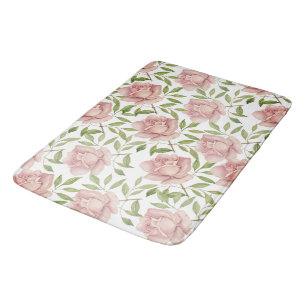 Blozende Paarse Watercolor Rozen Badmat