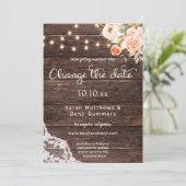 Blozende Perzik Bloem Houten Kant Lichte Verander  Kaart (Staand voorkant)