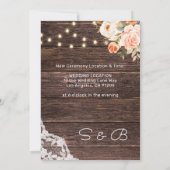 Blozende Perzik Bloem Houten Kant Lichte Verander  Kaart (Achterkant)