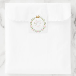 Blozende Romantiek: Roze Rozen & Baby's Adem Vierkante Sticker