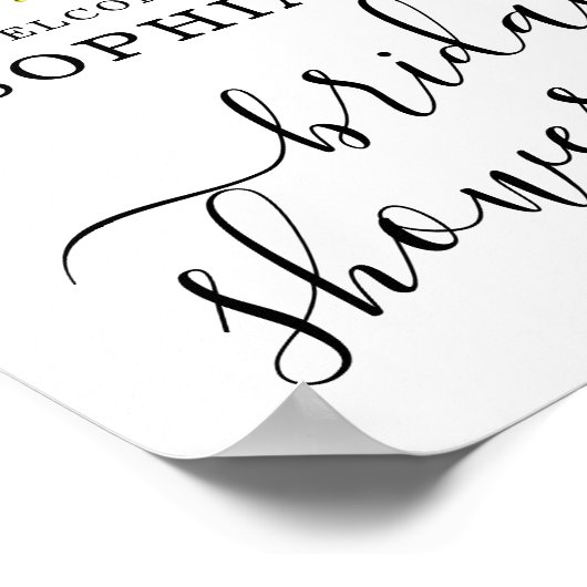 Blozende Roos Bloemige Welkom Bruidsborrel Bord Poster (Hoek)