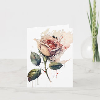 Blozende Roos Liefdeskaart Bedankkaart