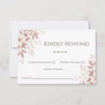 Blozende Roze Aquarel Bloem RSVP Kaart