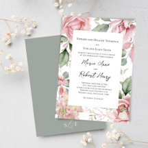 Blozende Roze Aquarel Bruidsboeket Bloemen
