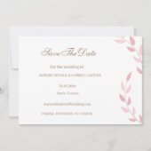 Blozende Roze Bladeren Herfst Save The Date Trouwe Kaart (Voorkant)