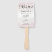 Blozende Roze Bloem Boho Trouwceremonie Programma Handwaaier (Voorkant)