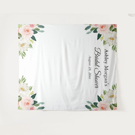 Blozende Roze Bloem Bruidsfeest Foto Achtergrond Wandkleed (Voorkant (horizontaal))