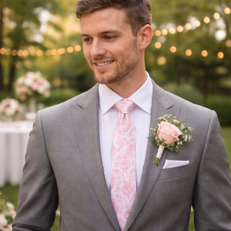 Blozende Roze Bloem Roos Patroon Necktie Stropdas