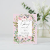 Blozende Roze Bloemige Groene Boho Bruiloft (Staand voorkant)