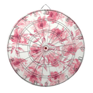 Blozende Roze Bloesems Waterverf Luchtig Bloemende Dartbord