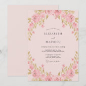 Blozende Roze Elegante Bruidsbloem Kaart (Voorkant / Achterkant)
