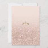 Blozende Roze en Gouden Rozen Elegante Quinceanera Kaart (Achterkant)