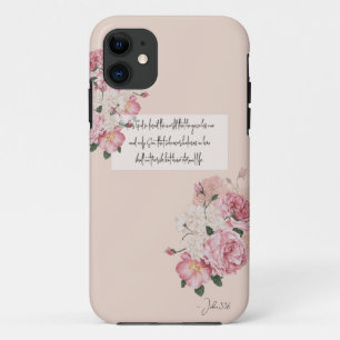 Blozende Roze Geloof Omringde Wijsheid iPhone 11 Hoesje