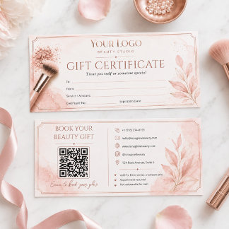 Blozende Roze Goud QR Schoonheidssalon Giftcertifi