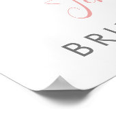 Blozende Roze Gouden Bloemige Bruidscadeau Ontvang Poster (Hoek)