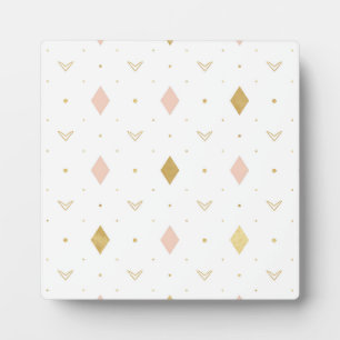 Blozende Roze Gouden Geometrisch Patroon Fotoplaat