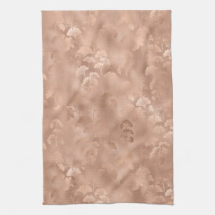 Blozende Roze Gouden Ginkgo Bladeren Elegante Bota Theedoek