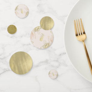 Blozende Roze Gouden Tropische Ananas Botanisch Fe Confetti