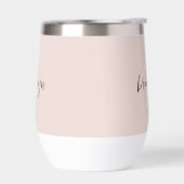 Blozende Roze Grijs Wit Monogram Naam (Links)