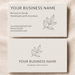 Blozende Roze Minimalistische Eenvoudige Botanisch Visitekaartje