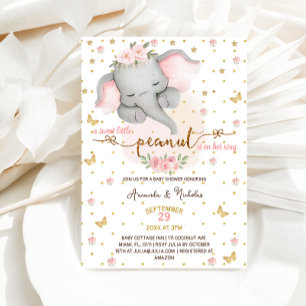 Blozende Roze Olifant Baby Meisje Shower Kaart