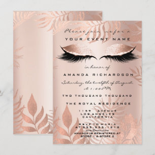 Blozende Roze Palm EyesGlitter Koper 16e Bruid Kaart