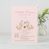 Blozende Roze Prinses Baby Shower Kaart (Staand voorkant)