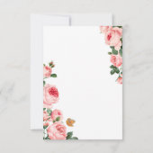 Blozende Roze Roos Save The Date (Achterkant)