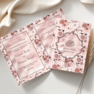Blozende Roze Rozen en Strepen Bloemstuk Moslim Tr