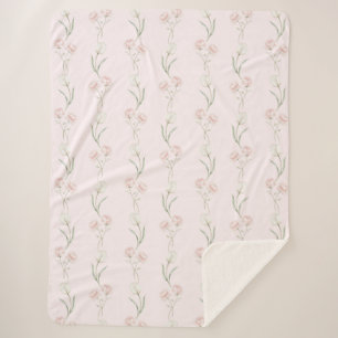 Blozende Roze Rozen Witte Tulpen   Sherpa Deken