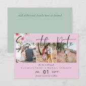 Blozende Roze Salie Bloemen Trouw "Save the Date"  (Voorkant / Achterkant)