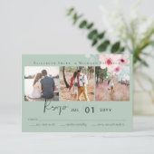 Blozende Roze Salie Bloemige Trouw-RSVP Budget (Staand voorkant)