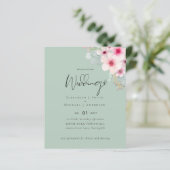 Blozende Roze Salie Bloemige Trouw UITNODIGINGEN B (Staand voorkant)