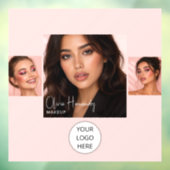 Blozende Roze Script Logo Foto Make-up Studio Rame Raamsticker (Vel 3)