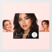 Blozende Roze Script Logo Foto Make-up Studio Rame Raamsticker (Vel)