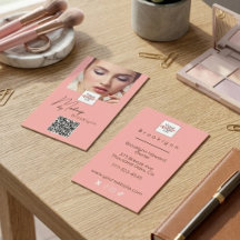 Blozende Roze Script Logo QR Code Foto Make-up